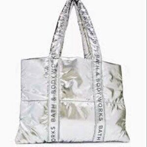 NWT Bath & Body Works A Thousand Wishes Silver Tote Bag